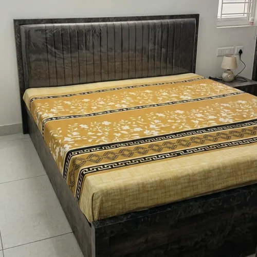 Black Panel Headboard Queen Bed