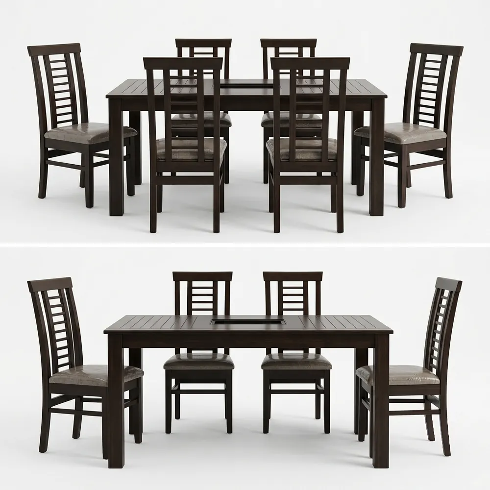 Classic Dark 6 Seater Dining Set