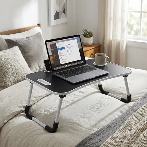 Foldable Laptop Bed Table with Cup Holder