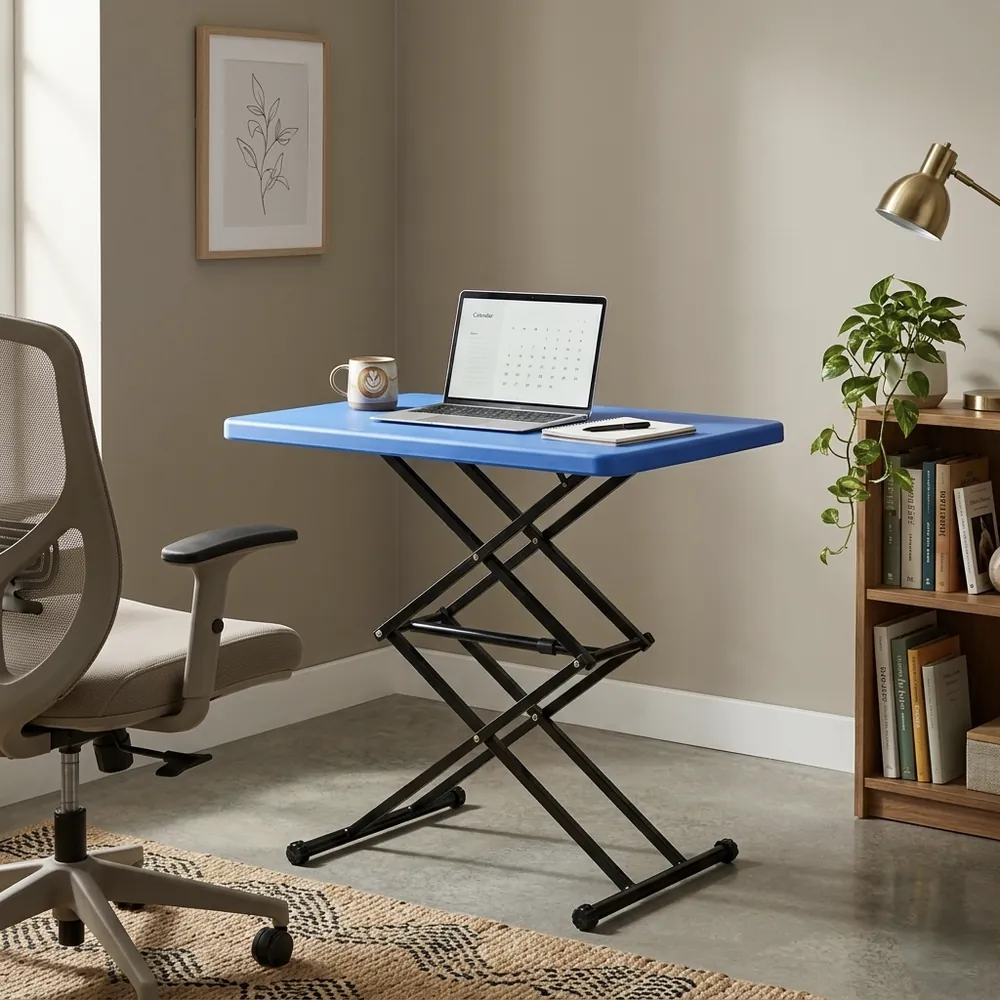 Height-Adjustable Scissor Laptop Table