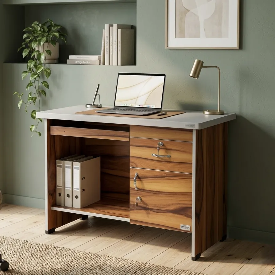 Office Table with Side Drawer Pedestal