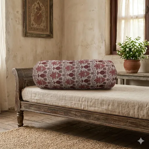 Printed Cotton Bolster Pillow