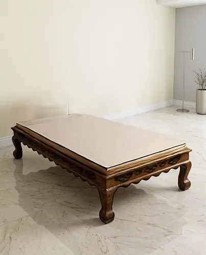 Teak Wood Deewan with Carved Legs
