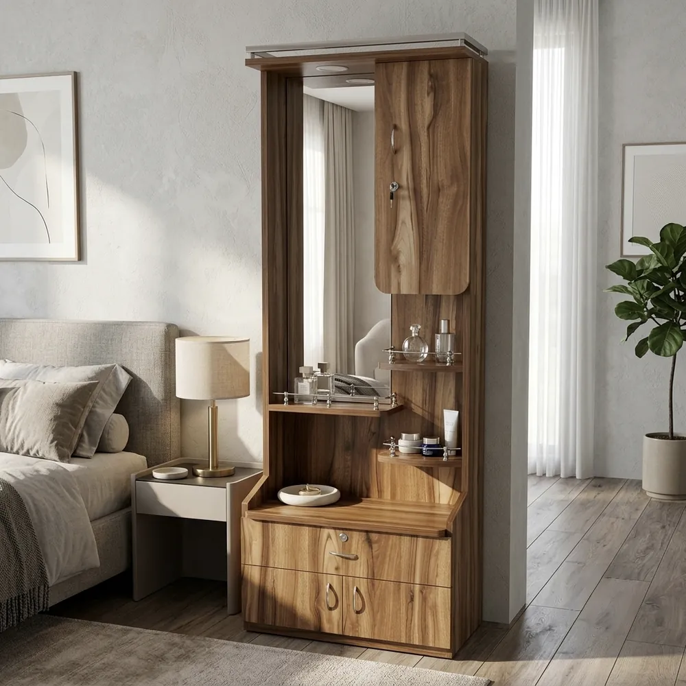 Walnut Bedroom Dressing Table with Drawers