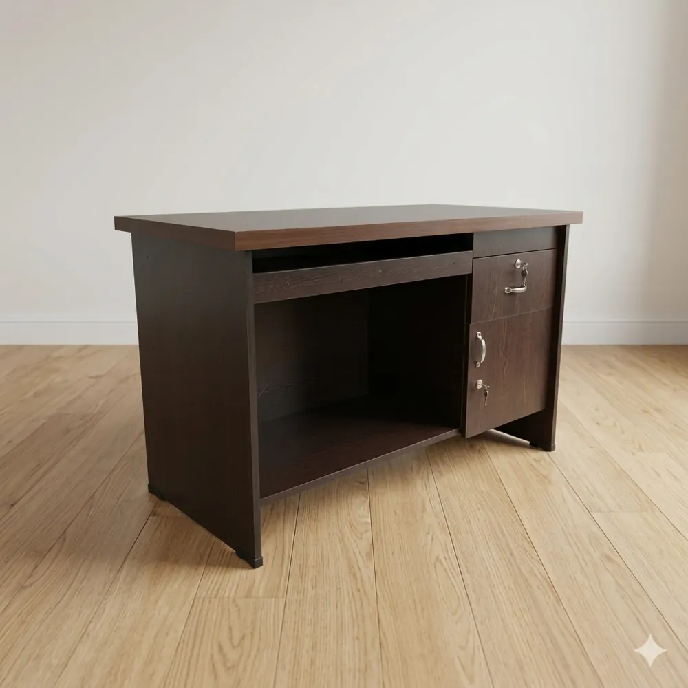 Wenge Office Desk with Drawers